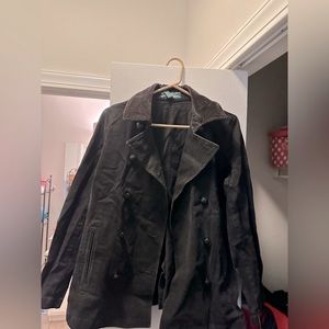 NWT Ralph Lauren Black Denim double breasted jacket size 12